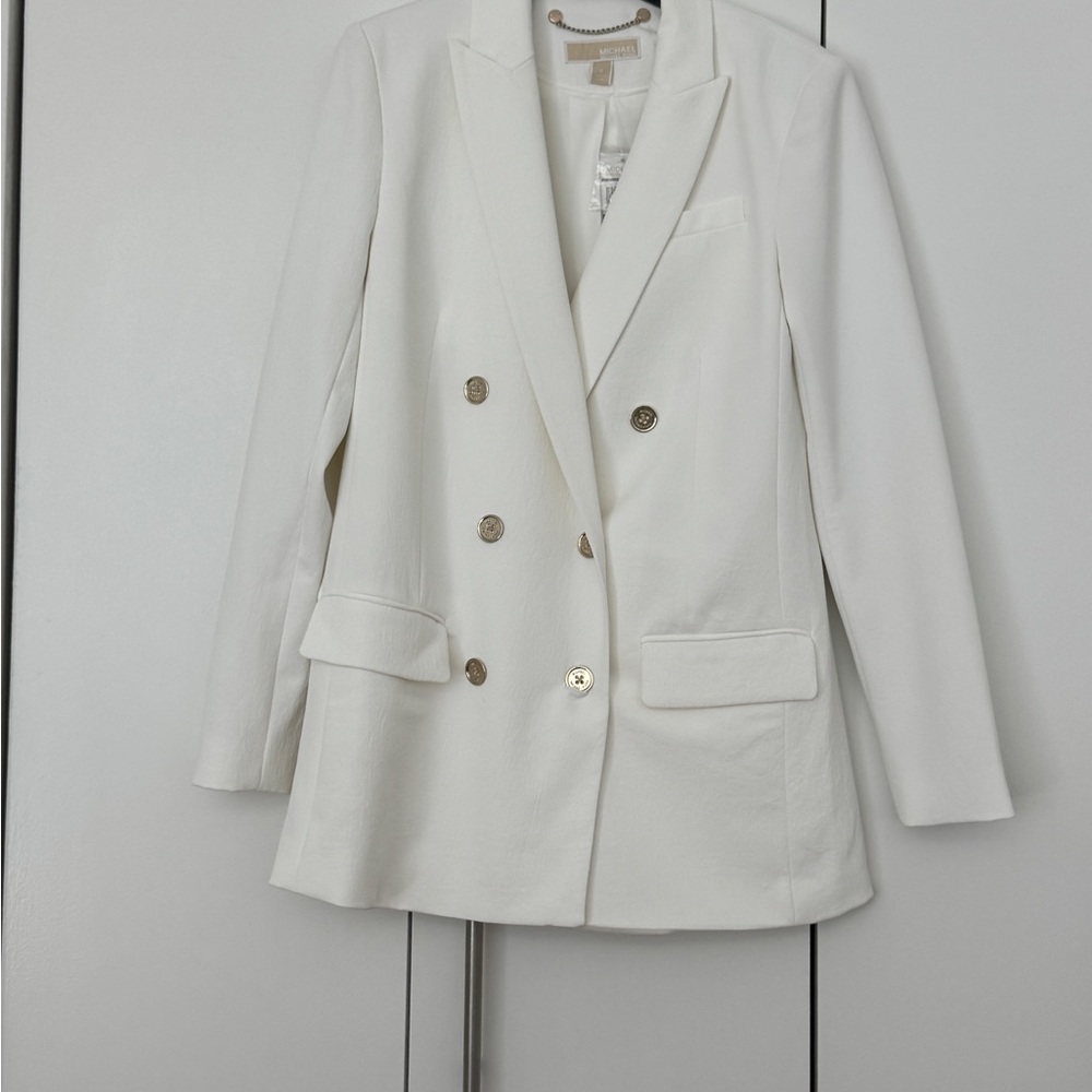 Michael Kors White Double-Breasted Blazer NWT
